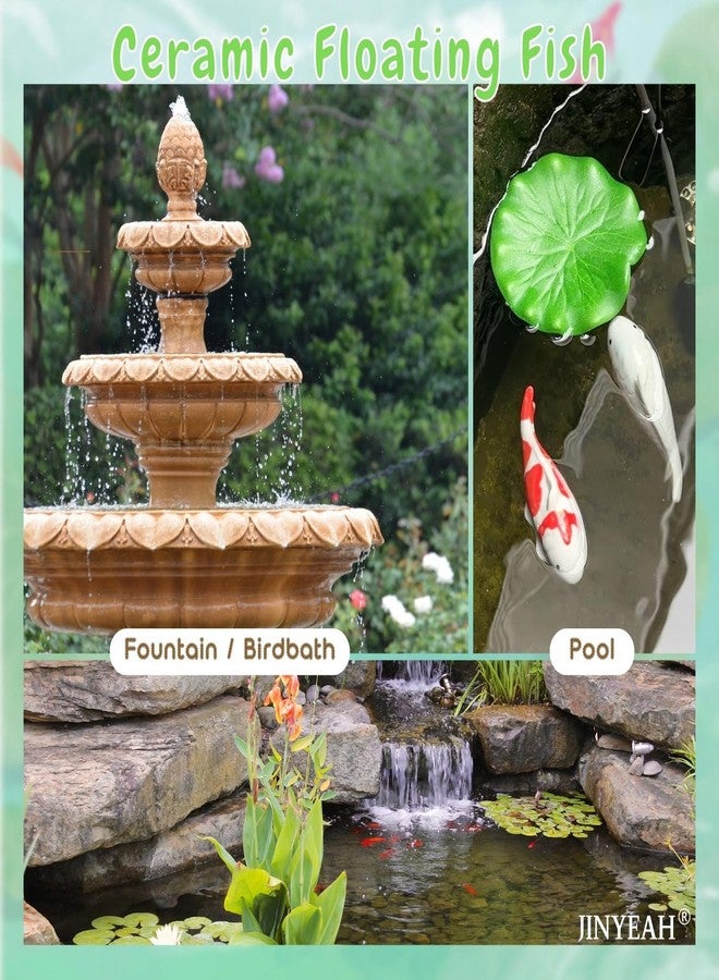 JINYEAH Ceramic Koi Fish Pond Decor 4″ Fake Fish Floating Aquarium Decor Floating Koi Pond Swimming for Birdbath Pond Fountain Fake Aquarium Tea Pet - Image 3